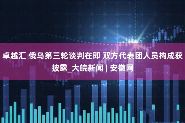 卓越汇 俄乌第三轮谈判在即 双方代表团人员构成获披露_大皖新闻 | 安徽网