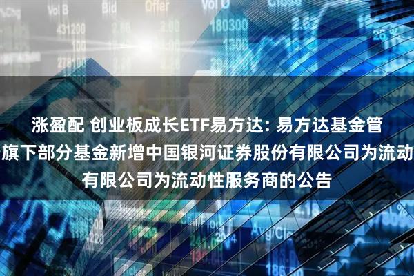 涨盈配 创业板成长ETF易方达: 易方达基金管理有限公司关于旗下部分基金新增中国银河证券股份有限公司为流动性服务商的公告